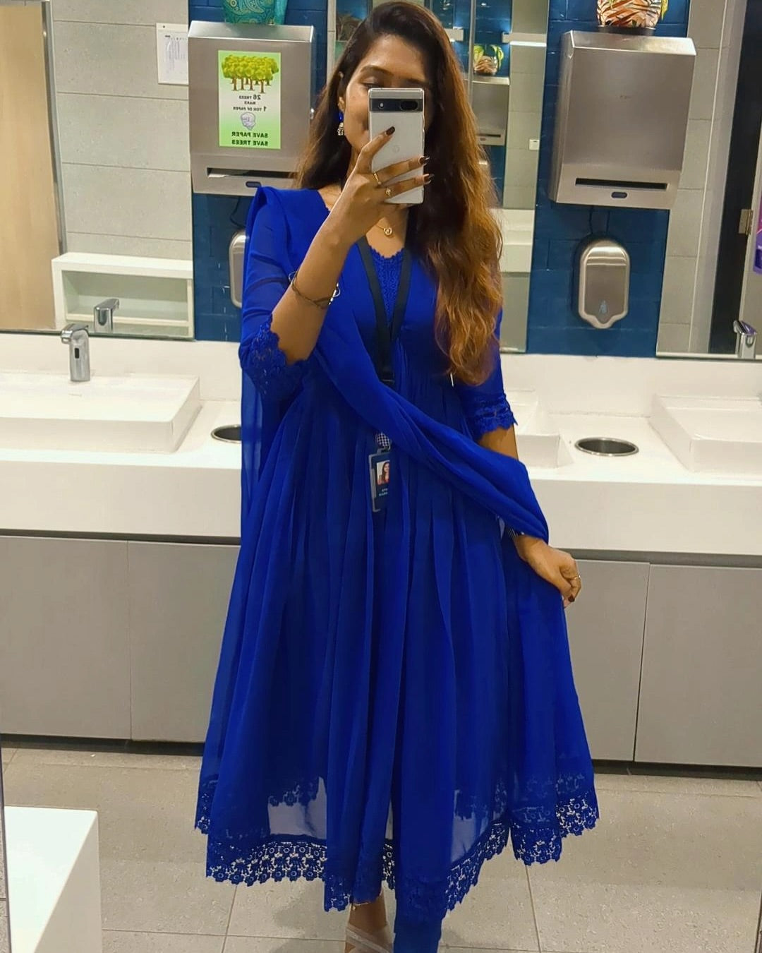 Beautiful Pure Georgette Kurti With Dupatta